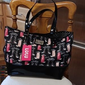 LuLu Guinness Black Umbrella Large Tote